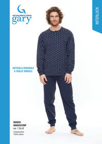 MEN'S FITTED PAJAMAS S/L S60025 Tellini S.r.l. Wholesale Clothing